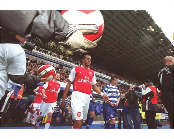 Gilberto (Arsenal) enters the pitch for the start of the match