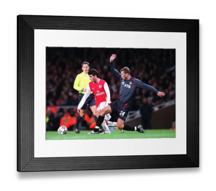 Framed Print : Cesc Fabregas (Arsenal) Vasili Berezutskiy (CSKA)