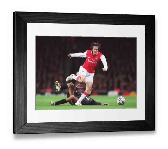 Framed Print : Tomas Rosicky (Arsenal) Deividas Semberas (CSKA) Framed Print : Tomas Rosicky (Arsenal) Deividas Semberas (CSKA)