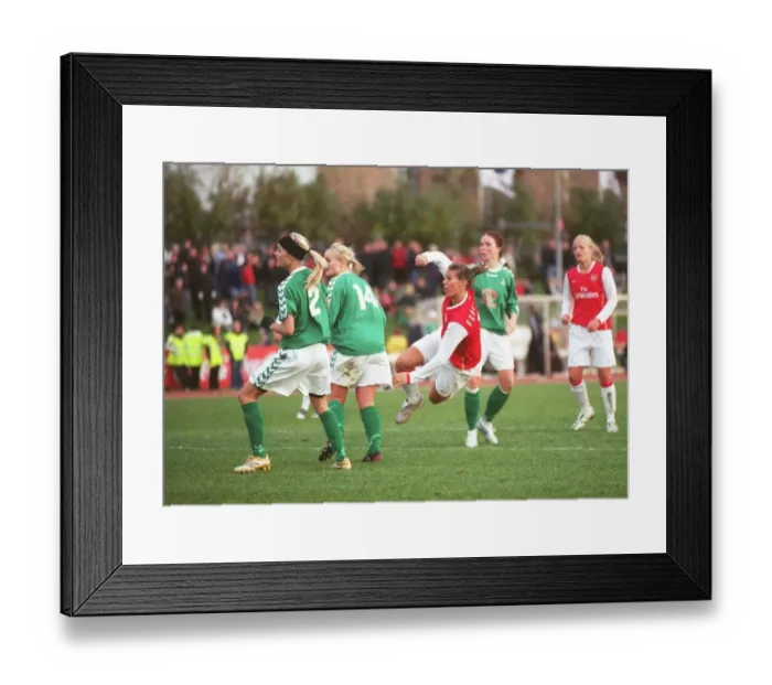Framed Print : Julie Fleeting scores her 1st goal Arsenals 4th