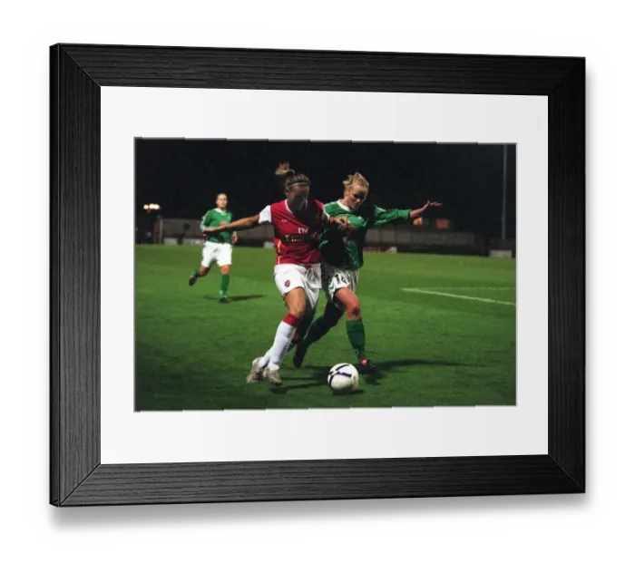 Framed Print : Arsenal's Victory Over Breidablik: Julie Fleeting and Elin Steinarsdottir in Action during the Womens UEFA Cup Quarterfinals (4:1) Framed Print : Arsenal's Victory Over Breidablik: Julie Fleeting and Elin Steinarsdottir in Action during the Womens UEFA Cup Quarterfinals (4:1)