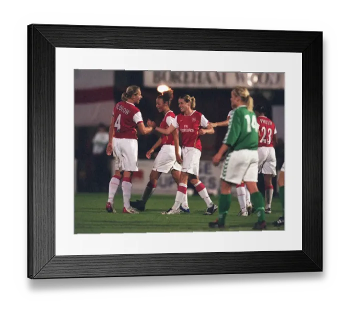Framed Print : Kelly Smith celebrates scoring Arsenals 2nd goal with Jayne Ludlow Framed Print : Kelly Smith celebrates scoring Arsenals 2nd goal with Jayne Ludlow