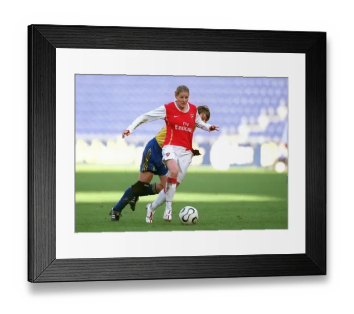 Framed Print : Kelly Smith Scores Brilliant Goal Against Brondby in UEFA Women's Cup Semi-Final