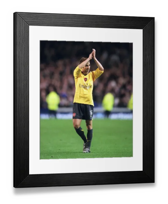 Framed Print : Triumphant Flamini: Arsenal's Win Against Everton in Carling Cup, 0:1