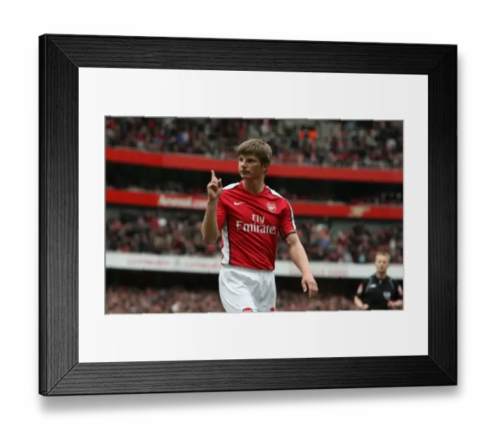 Framed Print : Arshavin's Stunner: Arsenal's First Goal in 4:0 Thrashing of Fulham, Barclays Premier League, Emirates Stadium (2010)