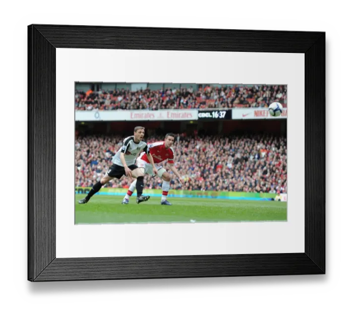 Framed Print : Chris Baird heads past Mark Schwarzer to score an own goal, Arsenals 3rd of the match