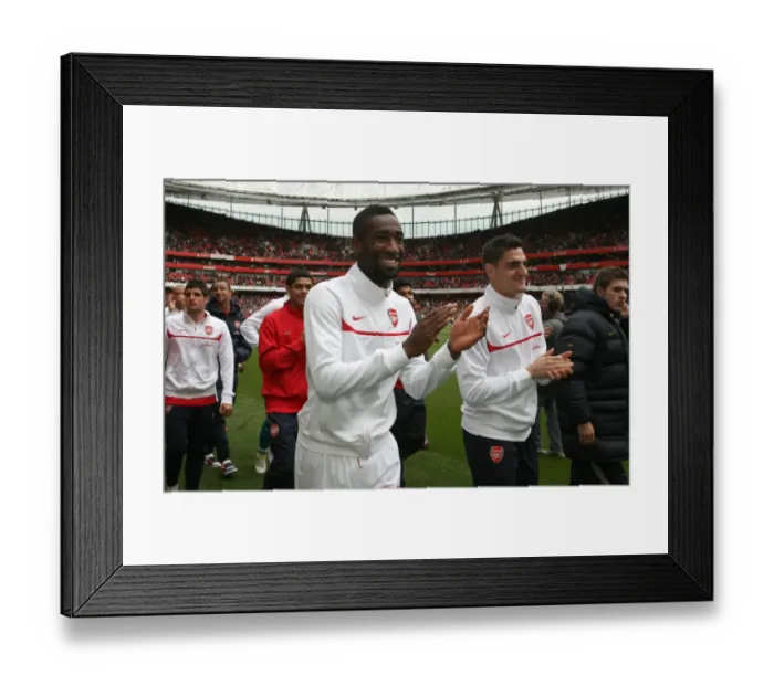 Framed Print : Johan Djourou and Vito Mannone (Arsenal). Arsenal 4: 0 Fulham. Barclays Premier League