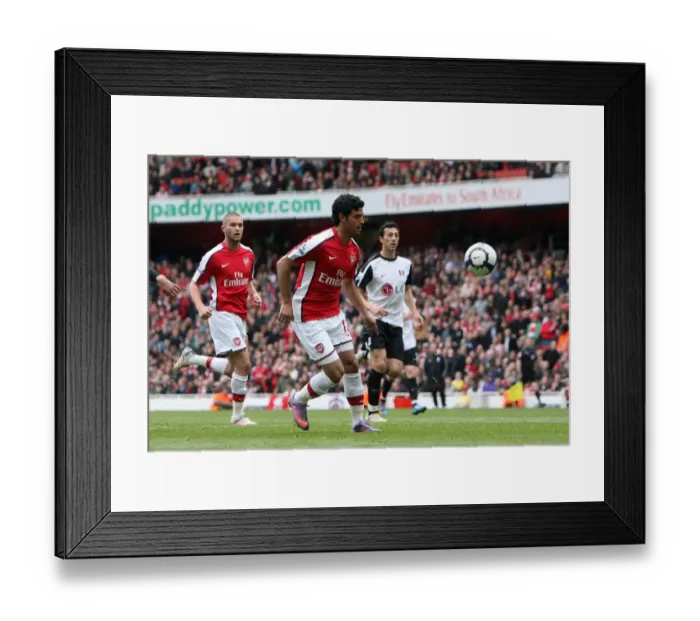 Framed Print : Carlos Vela Scores Arsenal's Fourth Goal: 4-0 Win Over Fulham, Barclays Premier League, Emirates Stadium (2010)