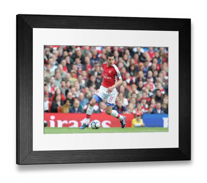 Framed Print : Arsenal's Robin van Persie Scores Four Goals in 4-0 Victory over Fulham, Emirates Stadium, 2010