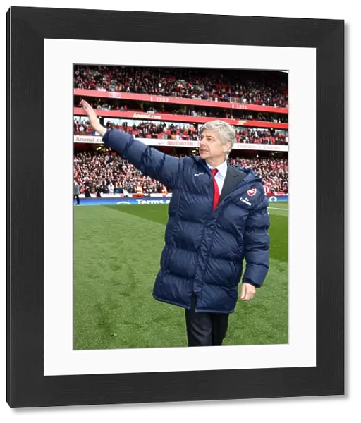 Arsene Wenger the Arsenal Manager. Arsenal 4: 0 Fulham. Barclays Premier League