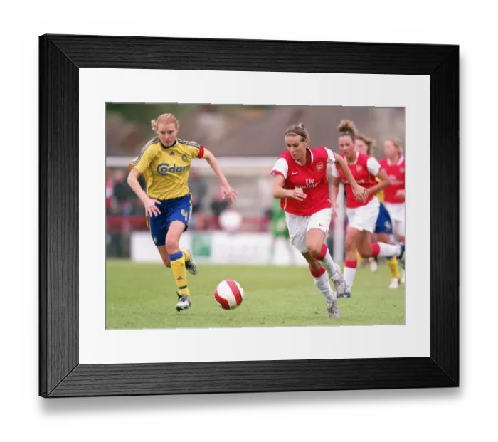 Framed Print : Arsenal Triumphs Over Brondby in UEFA Cup Semifinal: Julie Fleeting and Gitte Andersen Face Off Framed Print : Arsenal Triumphs Over Brondby in UEFA Cup Semifinal: Julie Fleeting and Gitte Andersen Face Off
