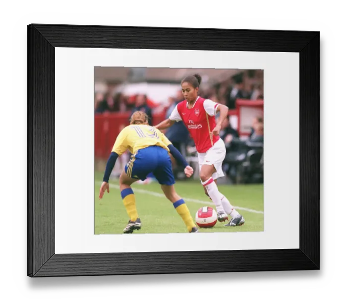 Framed Print : Arsenal's Yankey Scores Twice as Arsenal Ladies Advance to UEFA Cup Final: 3-0 Victory over Brondby's Falk
