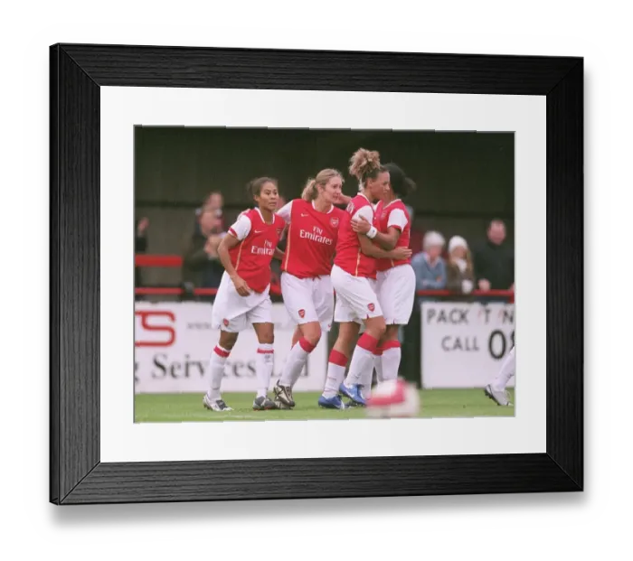 Framed Print : Rachel Yankey celebrates scoring the 1st goal with Ciara Grant