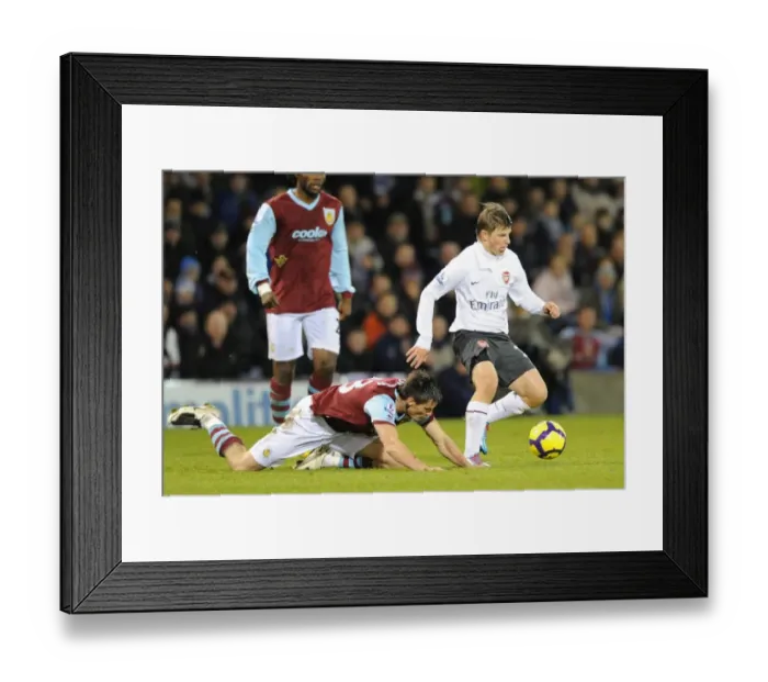 Framed Print : Andrey Arshavin (Arsenal) Stephen Jordan (Burnley). Burnley 1: 1 Arsenal