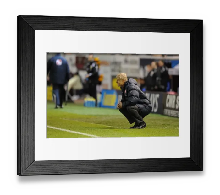 Framed Print : Arsene Wenger at Burnley: 1-1 Arsenal, Barclays Premier League, December 2009