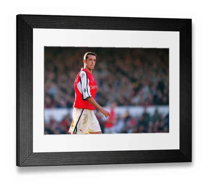 Framed Print : Arsenal's Edu Celebrates in Arsenal Stadium After Securing a 5:2 Victory Over Gillingham in the FA Cup Fifth Round, 2002 Framed Print : Arsenal's Edu Celebrates in Arsenal Stadium After Securing a 5:2 Victory Over Gillingham in the FA Cup Fifth Round, 2002