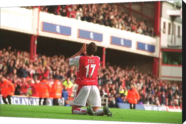 Edu celebrates scoring the Arsenal goal