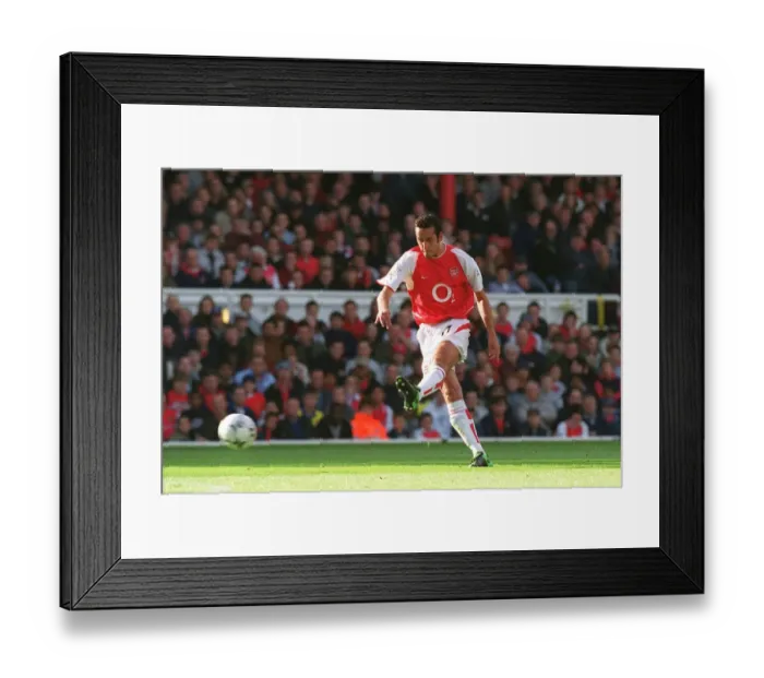 Framed Print : Edu scores Arsenals 1st goal from a free kick Framed Print : Edu scores Arsenals 1st goal from a free kick