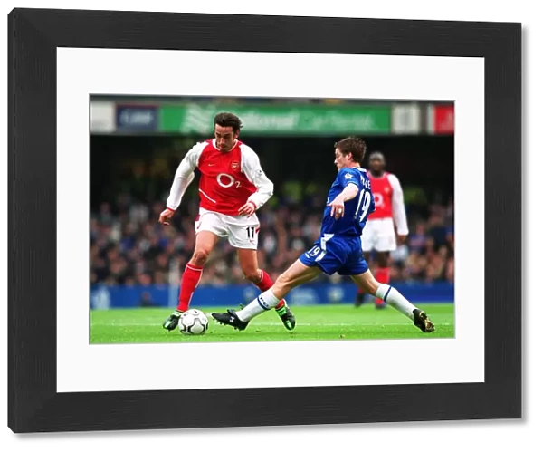 Edu and Scott Parker Clash: Chelsea vs Arsenal, FA Premiership, Stamford Bridge, 21 / 2 / 04