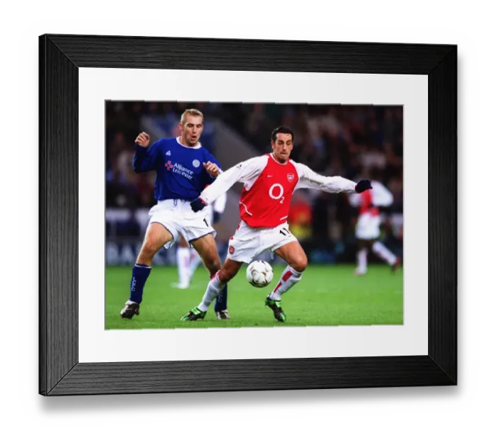 Framed Print : Edu (Arsenal) James Scowcroft (Leicester)
