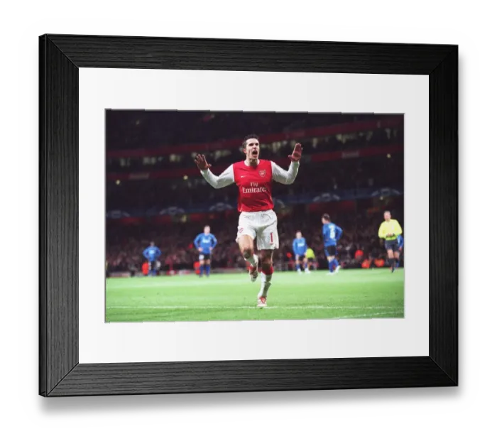 Framed Print : Robin van Persie's Thriller: Arsenal's Historic First Goal in 3-1 UEFA Champions League Victory over Hamburg Framed Print : Robin van Persie's Thriller: Arsenal's Historic First Goal in 3-1 UEFA Champions League Victory over Hamburg