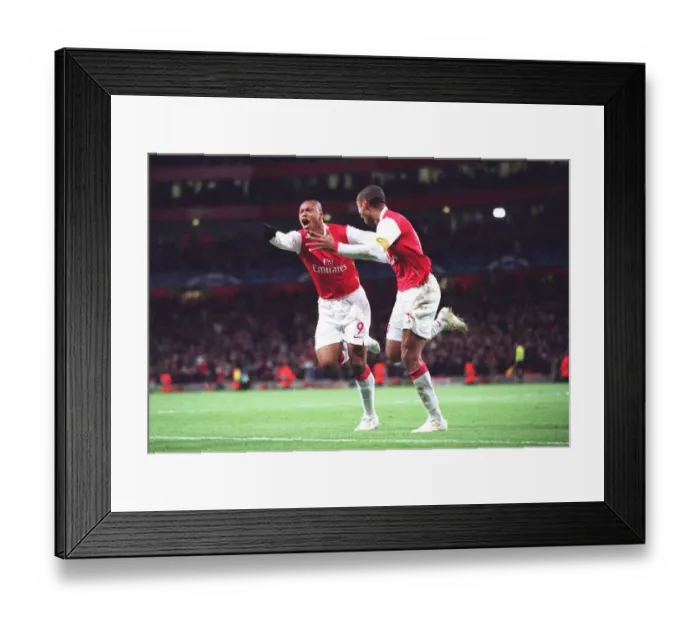 Framed Print : Thierry Henry and Julio Baptista: Unforgettable Moment as Arsenal Takes a 3-1 Lead over Hamburg in the Champions League Framed Print : Thierry Henry and Julio Baptista: Unforgettable Moment as Arsenal Takes a 3-1 Lead over Hamburg in the Champions League