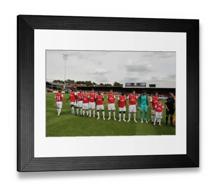 Framed Print : The Arsenal team line up before the match. Barnet 0: 4 Arsenal, Pre season friendly Framed Print : The Arsenal team line up before the match. Barnet 0: 4 Arsenal, Pre season friendly