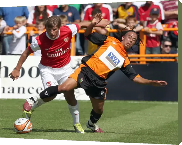 Andrey Arshavin (Arsenal) Sam Cox (Barnet). Barnet 0: 4 Arsenal. Pre Season Friendly