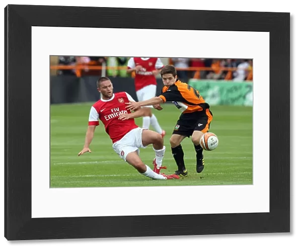 Henri Lansbury (Arsenal) John McGicks (Barnet). Barnet 0: 4 Arsenal. Pre Season Friendly