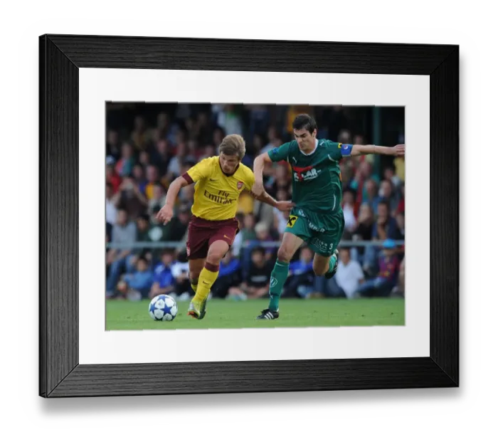 Framed Print : Andrey Arshavin (Arsenal) Dombi (Neusiedl). SC Neusiedl 0: 4 Arsenal, Sportzentrum Neusiedl