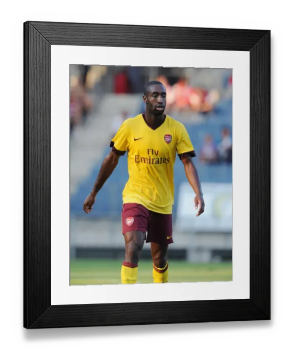 Framed Print : Arsenal's Johan Djourou Shines: 4-0 Crush of Sturm Graz, Austria 2010