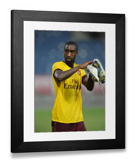 Framed Print : Arsenal's Johan Djourou Stars in 4-0 Thrashing of Sturm Graz, Austria 2010