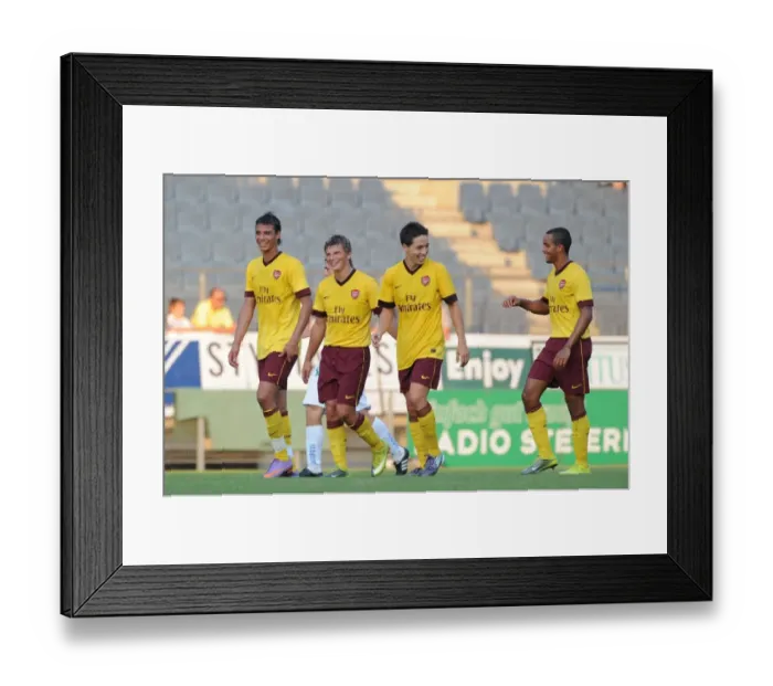 Framed Print : Samir Nasri celebrates scoring the 2nd Arsenal goal with Marouane Chamakh Framed Print : Samir Nasri celebrates scoring the 2nd Arsenal goal with Marouane Chamakh
