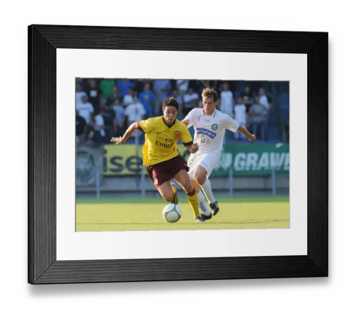 Framed Print : Samir Nasri (Arsenal) Marvin Weinberger (Sturm Graz). Sturm Graz 0: 4 Arsenal