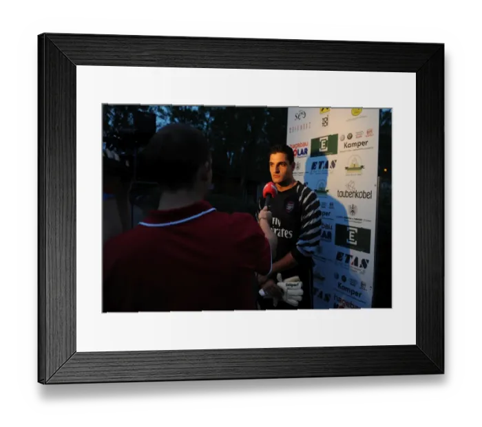Framed Print : Arsenal's Victory: Vito Mannone Shines in 4-0 Crush of SC Neusiedl Framed Print : Arsenal's Victory: Vito Mannone Shines in 4-0 Crush of SC Neusiedl