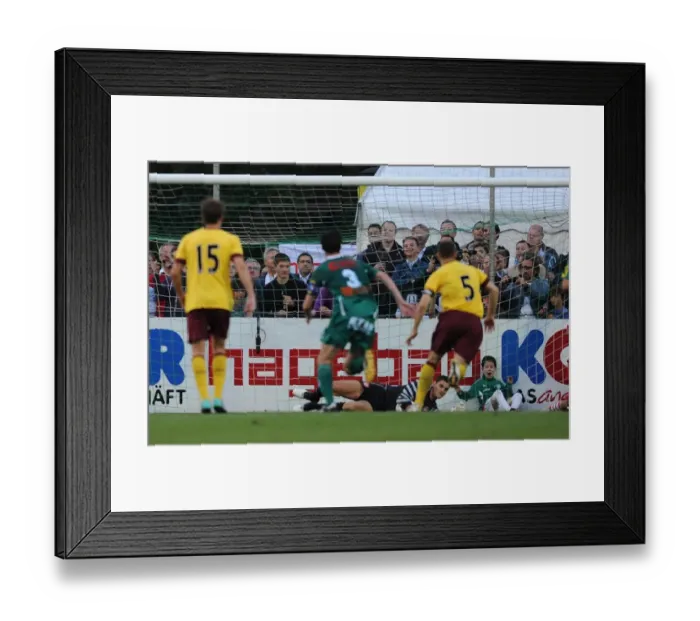 Framed Print : Vito Mannone (Arsenal) saves the Neusiedl penalty. SC Neusiedl 0: 4 Arsenal Framed Print : Vito Mannone (Arsenal) saves the Neusiedl penalty. SC Neusiedl 0: 4 Arsenal
