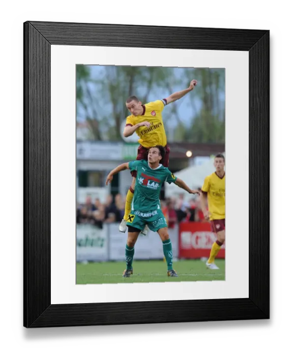 Framed Print : Thomas Vermaelen (Arsenal) Salamon (Neusiedl). SC Neusiedl 0: 4 Arsenal
