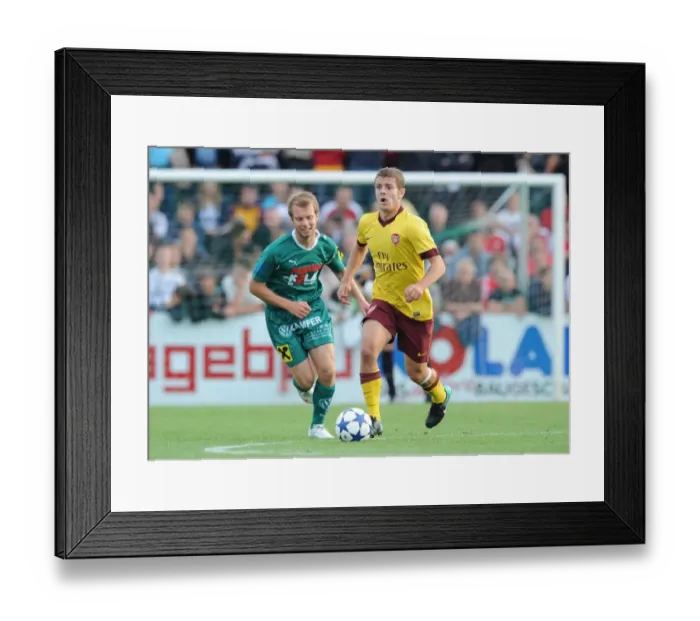 Framed Print : Jack Wilshere (Arsenal) Bauer (Neusiedl). SC Neusiedl 0: 4 Arsenal, Sportzentrum Neusiedl