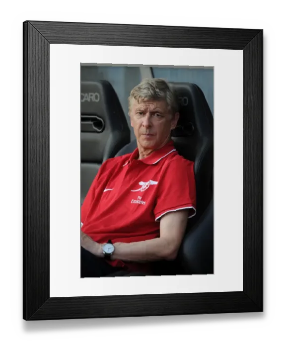 Framed Print : Arsene Wenger Leads Arsenal to 4-0 Victory over Sturm Graz, Austria 2010
