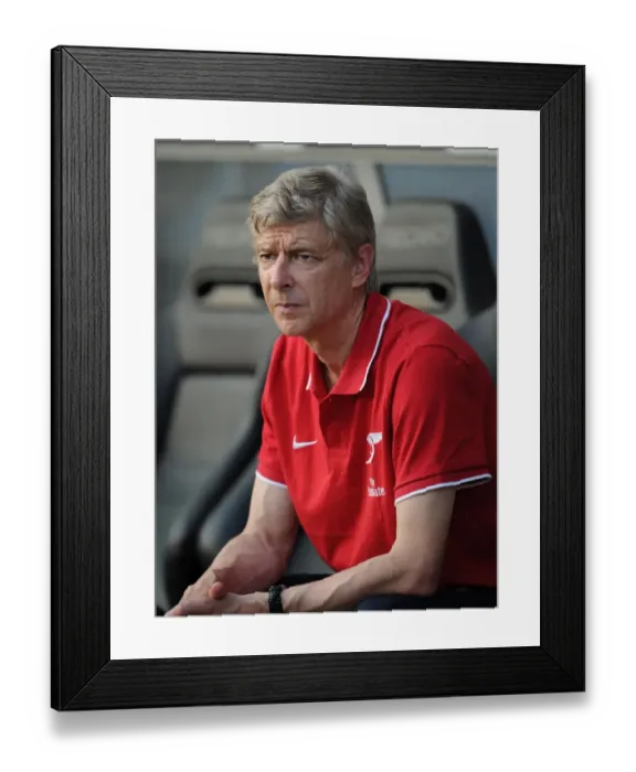 Framed Print : Arsenal manager Arsene Wenger. Sturm Graz 0: 4 Arsenal, Graz, Austria, 21  /  7  /  2010