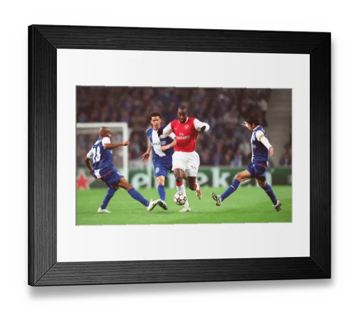 Framed Print : Johan Djourou (Arsenal) Paulo Assuncao and Lucho Gonzalez (Porto)