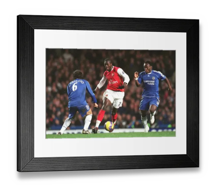 Framed Print : Clash of Titans: Adebayor, Carvalho, and Essien Face Off in the 1:1 Battle at Stamford Bridge, FA Premiership, 10 / 12 / 06 Framed Print : Clash of Titans: Adebayor, Carvalho, and Essien Face Off in the 1:1 Battle at Stamford Bridge, FA Premiership, 10 / 12 / 06