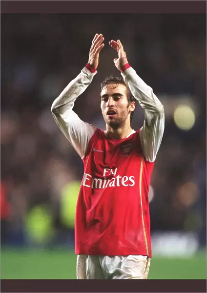 Mathieu Flamini (Arsenal) claps the fans at the end of the match