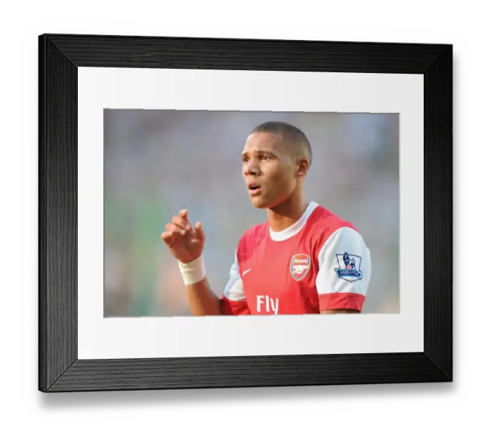 Framed Print : Kieran Gibbs Thrilling Performance: Arsenal's Comeback Victory Against Legia Warsaw (7-8-2010)
