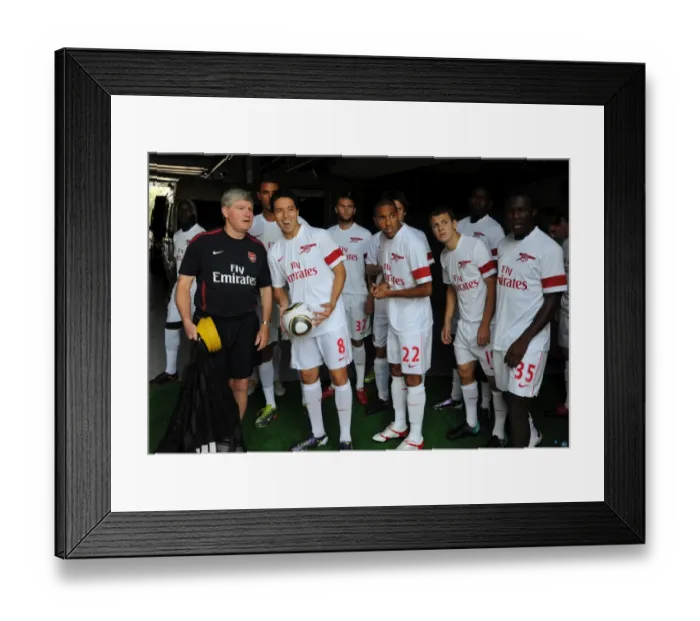 Framed Print : Arsenal Assistants: Rice Flanks Samir Nasri and Gael Clichy before Legia Warsaw Clash Framed Print : Arsenal Assistants: Rice Flanks Samir Nasri and Gael Clichy before Legia Warsaw Clash