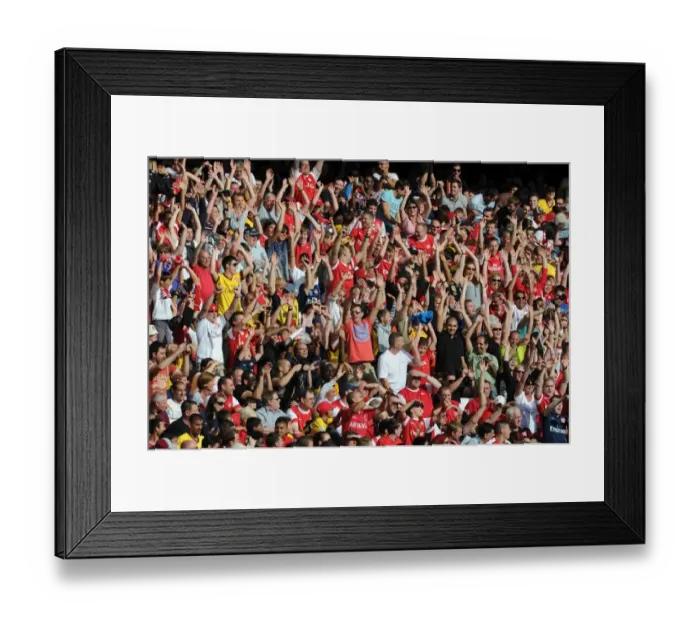 Framed Print : Arsenal fans. Arsenal 1: 1 AC Milan. Emirates Cup, pre season. Emirates Stadium, 31  /  7  /  10