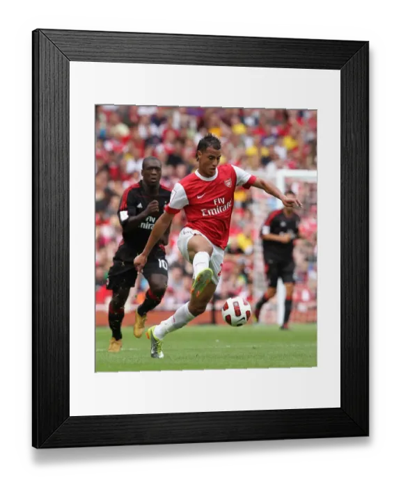 Framed Print : Marouane Chamakh vs AC Milan: 1-1 Draw at Emirates Cup Pre-Season 2010