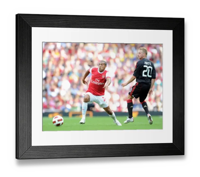 Framed Print : Gael Clichy (Arsenal) Ignazio Abate (Milan). Arsenal 1: 1 AC Milan. Emirates Cup Framed Print : Gael Clichy (Arsenal) Ignazio Abate (Milan). Arsenal 1: 1 AC Milan. Emirates Cup