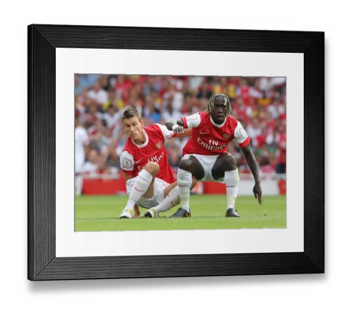Framed Print : Laurent Koscielny and Bacary Sagna (Arsenal). Arsenal 1: 1 AC Milan. Emirates Cup Pre Season Framed Print : Laurent Koscielny and Bacary Sagna (Arsenal). Arsenal 1: 1 AC Milan. Emirates Cup Pre Season
