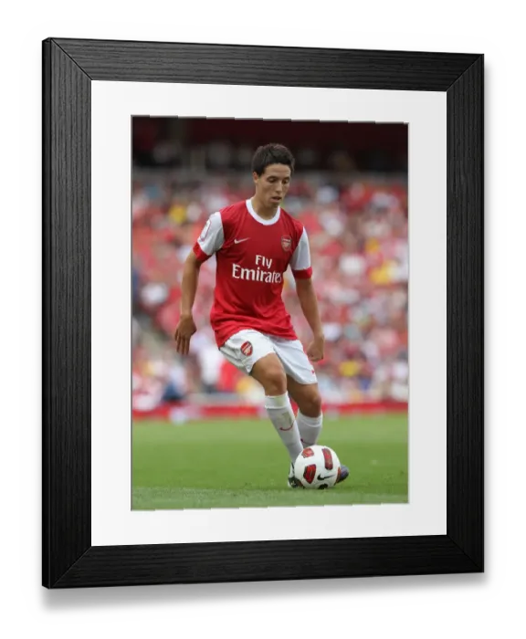 Framed Print : Samir Nasri vs AC Milan: 1-1 Stalemate at the Emirates Cup, 2010